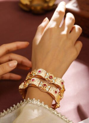 Red Stone Bangles